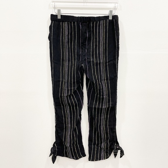Michael Stars Stitch Stripe Side Tie Capri Pants S - Picture 9 of 9